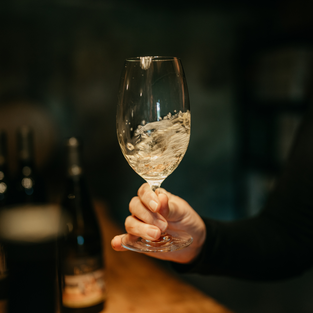 A WILYABRUP RESERVE GLASS WITH EVERY COURSE