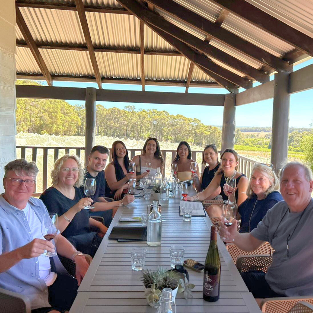 People on balcony Willespie